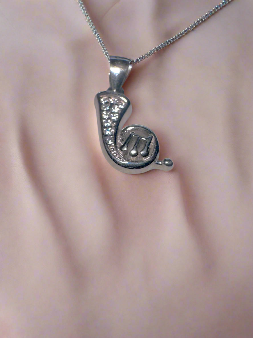 Silver trumpet pendant