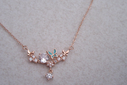 Garden of butterflies pendant and chain