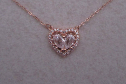 Heart stone pendant with chain