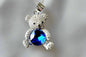 Silver blue stone teddy bear