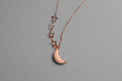 Reach for the stars and moon pendant and chain