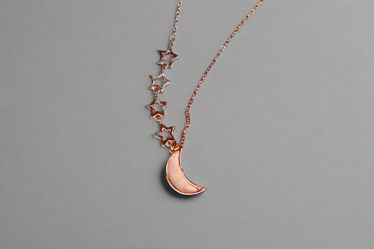 Reach for the stars and moon pendant and chain