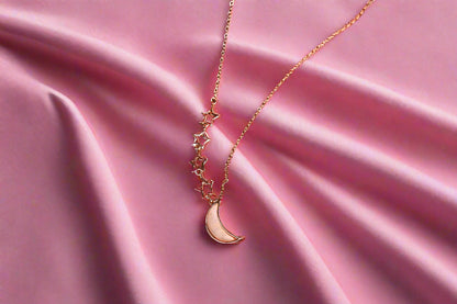 Reach for the stars and moon pendant and chain